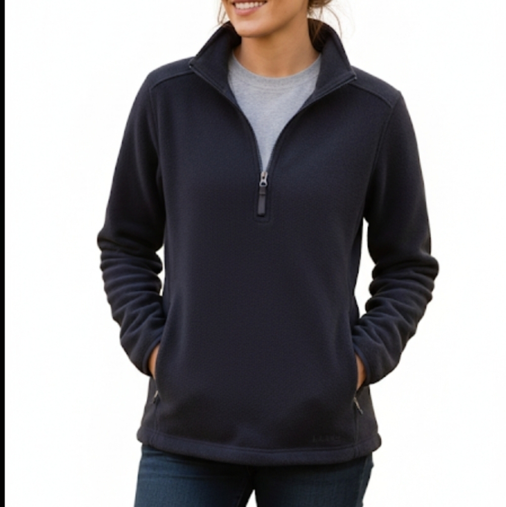 Ll Bean 1/4 Zip Fleece Pullover Sweater